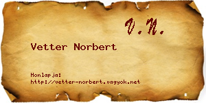 Vetter Norbert névjegykártya